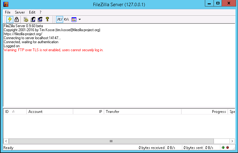 config filezilla server